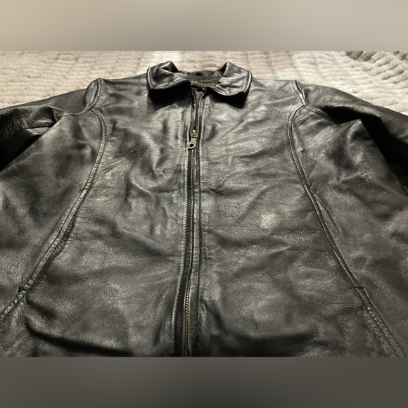 AMBITION NEW YORK WOMENS GENUINE BLACK LEATHER JACKET SZ 14 LARGE BLAZER - Picture 4 of 10